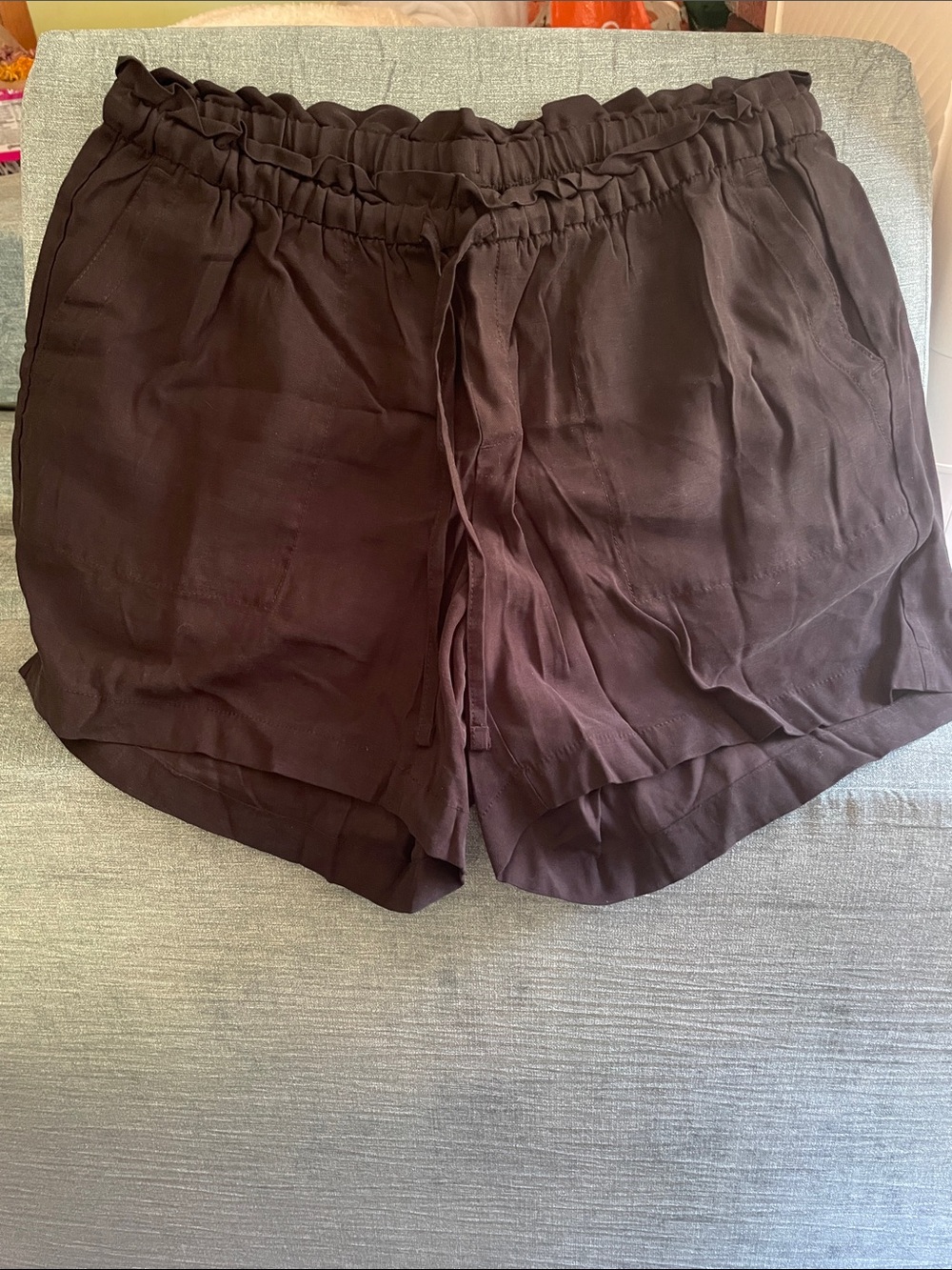 Old Navy High-Waist Black Paperbag Shorts